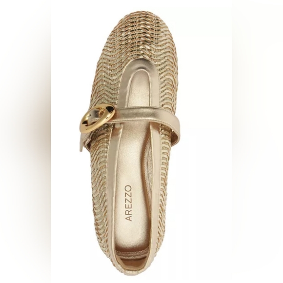 Arezzo Esme Ballet Elegant Gold Women's Flats Size 9B (Medium Width) NWT - Picture 4 of 11